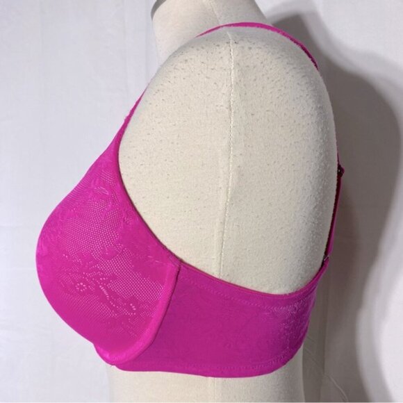 Victorias Secret Hot Pink Lace Body By Victoria Push Up Bra 36D - Picture 6 of 12